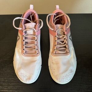 Reebok Women's Blush and White cross fit athletic shoes
